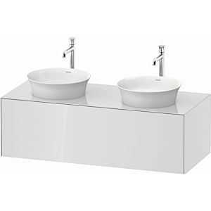 Duravit White Tulip vanity unit WT4978B8585 130 x 55 cm, White High Gloss , wall- 2000 , match3 pull-out, 2000 console plate, basin on both sides