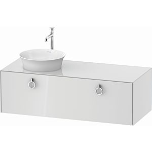 Duravit White Tulip vanity unit WT4982L8585 130 x 55 cm, White High Gloss , wall- 2000 , match3 pull-out with handle, basin on the left