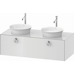 Duravit White Tulip vanity unit WT4983B8585 130 x 55 cm, White High Gloss , wall- 2000 , match3 pull-out with handle, basin on both sides