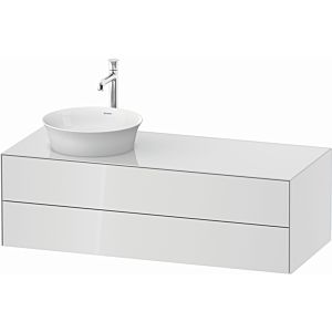 Duravit White Tulip vanity unit WT4987L8585 130 x 55 cm, White High Gloss , wall-hung, 2 drawers, 2000 console plate, basin on the left