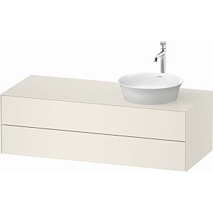 Duravit White Tulip WT4987RH4H4 130 x 55 cm, Nordic White High Gloss , wall-mounted, 801 drawers, 2000 console plate, basin on the right