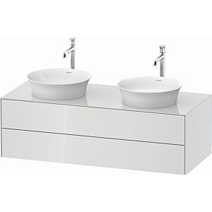 Duravit White Tulip vanity unit WT4988B8585 130 x 55 cm, White High Gloss , wall-hung, 2 drawers, 2000 console plate, basin on both sides