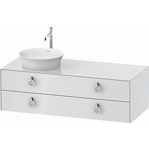 Duravit White Tulip vanity unit WT4992L8585 130 x 55 cm, White High Gloss , wall-hung, 2 drawers with handle, basin on the left