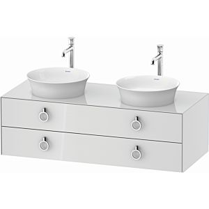 Duravit White Tulip vanity unit WT4993B8585 130 x 55 cm, White High Gloss , wall-hung, 2 drawers with handles, basin on both sides