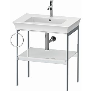 Duravit White Tulip washbasin console WT4543L8585 68.4 x 45 cm, White High Gloss , floor-standing, metal, 2000 towel rail on the left
