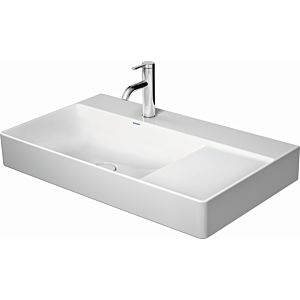 Duravit DuraSquare furniture pallet asymmetrically sanded 23488000141 80 x 47 cm, without overflow, with tap platform, basin on the left, 2 tap holes, white WonderGliss
