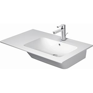 Duravit Me by Starck Möbel-Waschtisch 23468300001 83x49cm, becken rechts, mit Überlauf, Hahnlochbank, 1 Hahnloch, weiß, WonderGliss