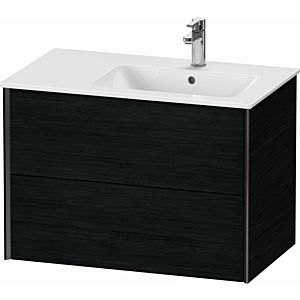 Duravit XViu vanity unit XV41590B216 81x48x56cm, 2 drawers, basin on the right, matt black, Eiche schwarz