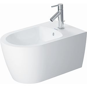 Duravit Me by Starck wall Bidet 2288153200 37 x 57 cm, with tap hole, with overflow, with tap platform, white silk matt