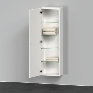 D-Neo Duravit tall cabinet DE1318L1818 40 x 24 cm, White Matt , 2000 door, left, 4 glass shelves