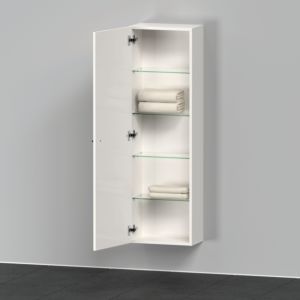 Duravit D-Neo armoire mi-hauteur DE011802222 40x24x132cm, porte 2000 , 4 étagères en verre, Blanc Brillant