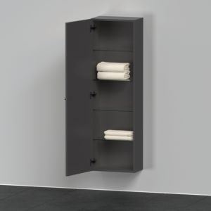 D-Neo Duravit tall cabinet DE1318L4949 40 x 24 cm, Graphite Matt , 2000 door, left, 4 glass shelves
