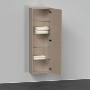 Duravit D-Neo half tall cabinet DE1318R7575 40 x 24 cm, Linen , 2000 door, right, 4 glass shelves