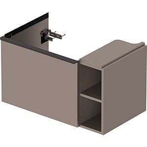 Duravit D-Neo vanity unit DE425804343 78.4 x 45.2 cm, Basalt Matt , wall-mounted, 2000 pull-out, shelf element on the side