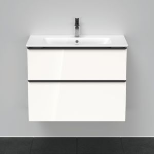 Duravit D-Neo vanity unit DE436202222 81 x 46.2 cm, White High Gloss , wall- 2000 , match3 drawer, 2000 pull-out
