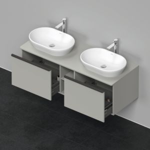 Duravit D-Neo sous-lavabo DE4950B0707 140 x 55 cm, Gris Béton Mat , suspendu, 801 , console 2000 , vasque des deux côtés