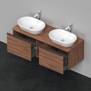 Duravit D-Neo DE4950B7979 140 x 55 cm, Natural Walnut , wall-mounted, 801 , 2000 console plate, basin on both sides