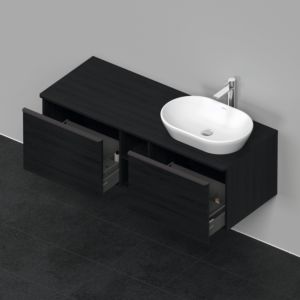 Duravit D-Neo DE4950R1616 140 x 55 cm, black oak, wall-mounted, 801 , 2000 console plate, basin on the right
