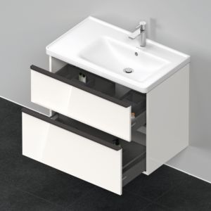 Duravit D-Neo vanity unit DE435802222 78.4 x 45.2 cm, White High Gloss , wall- 2000 , match3 drawer, 2000 pull-out
