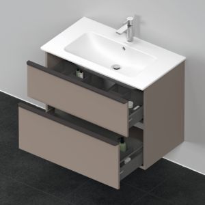 Duravit D-Neo Waschtisch-Unterschrank DE436204343 81 x 46,2 cm, Basalt Matt, wandhängend, 1 Schubkasten, 1 Auszug