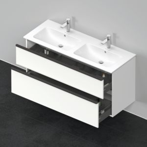 Duravit D-Neo vanity unit DE436501818 128 x 46.2 cm, White Matt , wall- 2000 , match3 drawer, 2000 pull-out