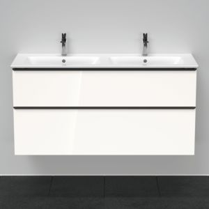 Duravit D-Neo vanity unit DE436502222 128 x 46.2 cm, White High Gloss , wall- 2000 , match3 drawer, 2000 pull-out
