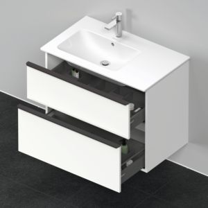 Duravit D-Neo vanity unit DE436601818 81 x 46.2 cm, White Matt , wall- 2000 , match3 drawer, 2000 pull-out