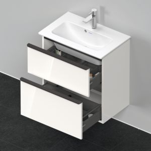 Duravit D-Neo vanity unit DE436802222 61 x 37.2, White High Gloss , wall- 2000 , match3 drawer, 2000 pull-out