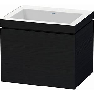 Duravit L-Cube Waschtisch-Unterschrank LC6916N1616 60 x 48 cm, ohne Hahnloch, Eiche schwarz, 1 Auszug