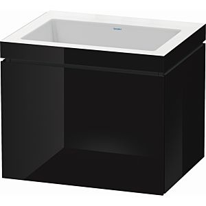 Duravit L-Cube Waschtisch-Unterschrank LC6916N4040 60 x 48 cm, ohne Hahnloch, schwarz hochglanz, 1 Auszug