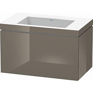 Duravit L-Cube vanity unit LC6917N8989 80 x 48 cm, without tap hole, flannel gray high gloss, 2000 pull-out
