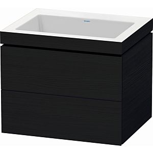 Duravit L-Cube Waschtisch-Unterschrank LC6926N1616 60 x 48 cm, ohne Hahnloch, Eiche schwarz, 2 Schubkästen