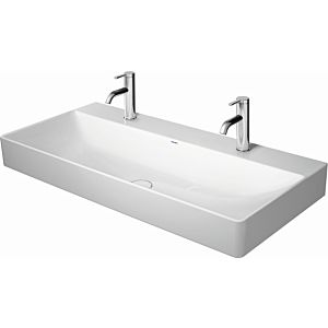 Duravit DuraSquare furniture washbasin sanded 2353100014 100 x 47 cm, without overflow, with tap platform, white, 2 tap holes