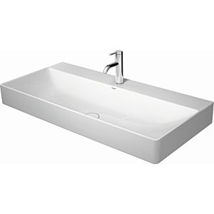 Duravit DuraSquare furniture washbasin 2353100040 100x47cm, without overflow, with tap platform, white, 2 tap holes