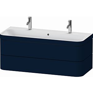 Duravit Happy D.2 Plus meuble sous-lavabo HP4640O98980000 117,5x49cm, avec 1 trou pour robinetterie, 2 tiroirs, finition satinée bleu nuit
