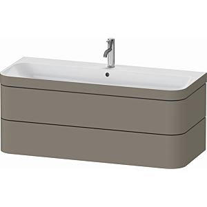Duravit Happy D.2 Plus meuble sous-lavabo HP4639O92920000 117,5x49cm, 2 tiroirs, 1 trou pour robinetterie, finition satinée gris pierre
