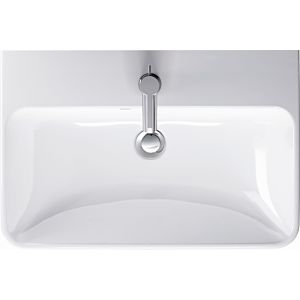 Duravit Me by Starck washbasin compact 23436032001 60 x 40 cm, with overflow, with tap platform, white silk matt, Wondergliss, 2000 tap hole