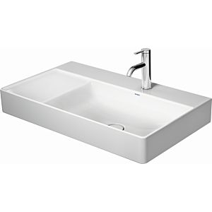 Duravit DuraSquare furniture WT asymmetrically sanded 2349800014 80x47cm, without overflow, with tap platform, basin on the right, 2 tap holes, white
