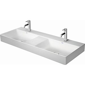 Duravit DuraSquare furniture double washbasin 23531200401 120 x 47 cm, without overflow, with tap platform, 2 tap holes, white WonderGliss