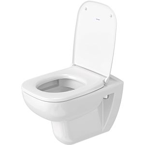 Duravit D-Code Wand Tiefspül WC 45700900A1 weiss, Set mit WC und WC-Sitz, rimless