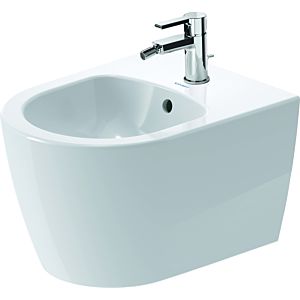 Duravit Me by Starck wall-mounted bidet 2290153200 37x48cm, with tap hole, overflow, tap hole bank, white satin finish