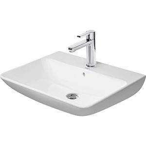 Duravit Me by Starck Waschtisch 2335653200 65 x 49 cm, weiß seidenmatt, mit Hahnloch, mit Überlauf, mit Hahnlochbank