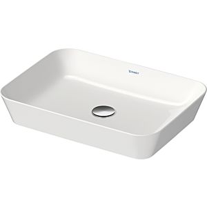 Duravit Cape Cod vasque à poser 2347552600 55x40cm, sans trou pour robinetterie, trop-plein, banc avec trou pour robinetterie, blanc/ Weiß Seidenmatt