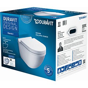 Duravit Starck 3 toilet set Rimless® 45270900A1 rimless, with cover and fixation Durafix