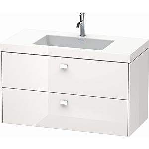 Duravit Brioso c-bonded lavabo avec sous-structure BR4607O2222, 100x48cm, Blanc Brillant , 2000 Hanloch