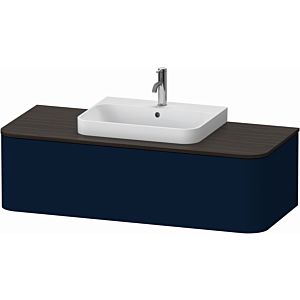 Duravit Happy D.2 Plus meuble sous-lavabo HP4932M9898 130x55cm, 1 tiroir, pour lavabo sur meuble, vasque au milieu, finition satinée bleu nuit