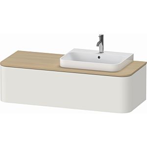 Duravit Happy D.2 Plus meuble sous-lavabo HP4932R3939 130x55cm, 1 tiroir, pour vasque à poser, vasque à droite, nordic blanc mat