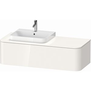 Duravit Happy D.2 Plus meuble sous-lavabo HP4942L2222 130x55cm, 1 tiroir, pour vasque à poser, vasque à gauche, blanc brillant