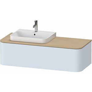 Duravit Happy D.2 Plus meuble sous-lavabo HP4942L9797 130x55cm, 1 tiroir, pour vasque à poser, vasque à gauche, bleu clair satiné