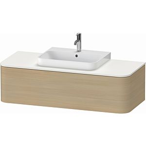 Duravit Happy D.2 Plus meuble sous-lavabo HP4942M7171 130x55cm, 1 tiroir, pour vasque à poser, vasque au milieu, chêne méditerranéen